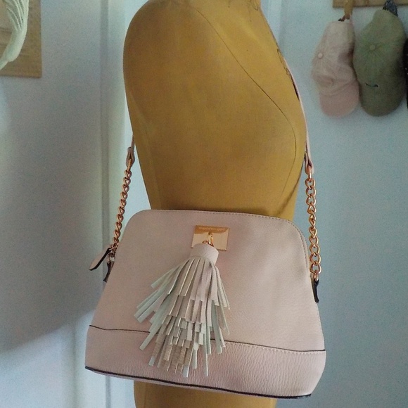 Madden Girl Handbags - NEW Madden Girl Light Pink Tassel CrossBody Bag